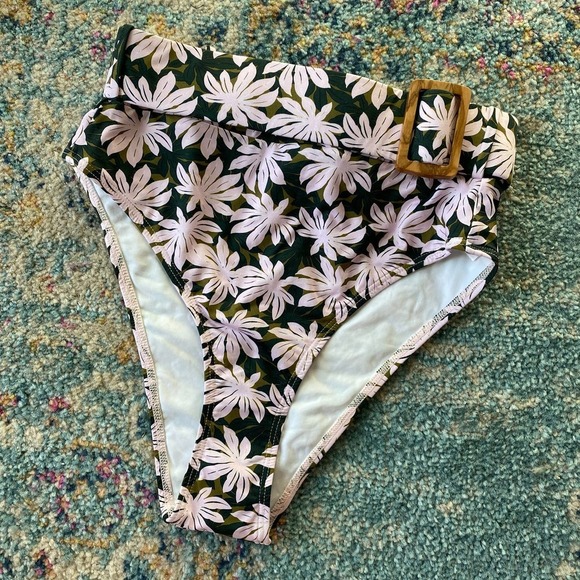 NWT $205 Alexandra Miro Ursula Floral Printed High Waist Audrey Bikini Bottom - Picture 4 of 8